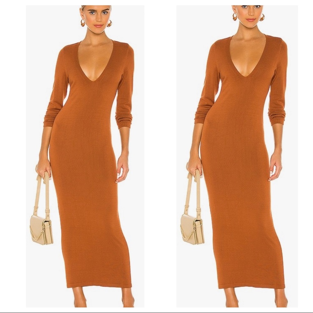 L'ACADEMIE Deena Maxi Dress in Rust.  Size M